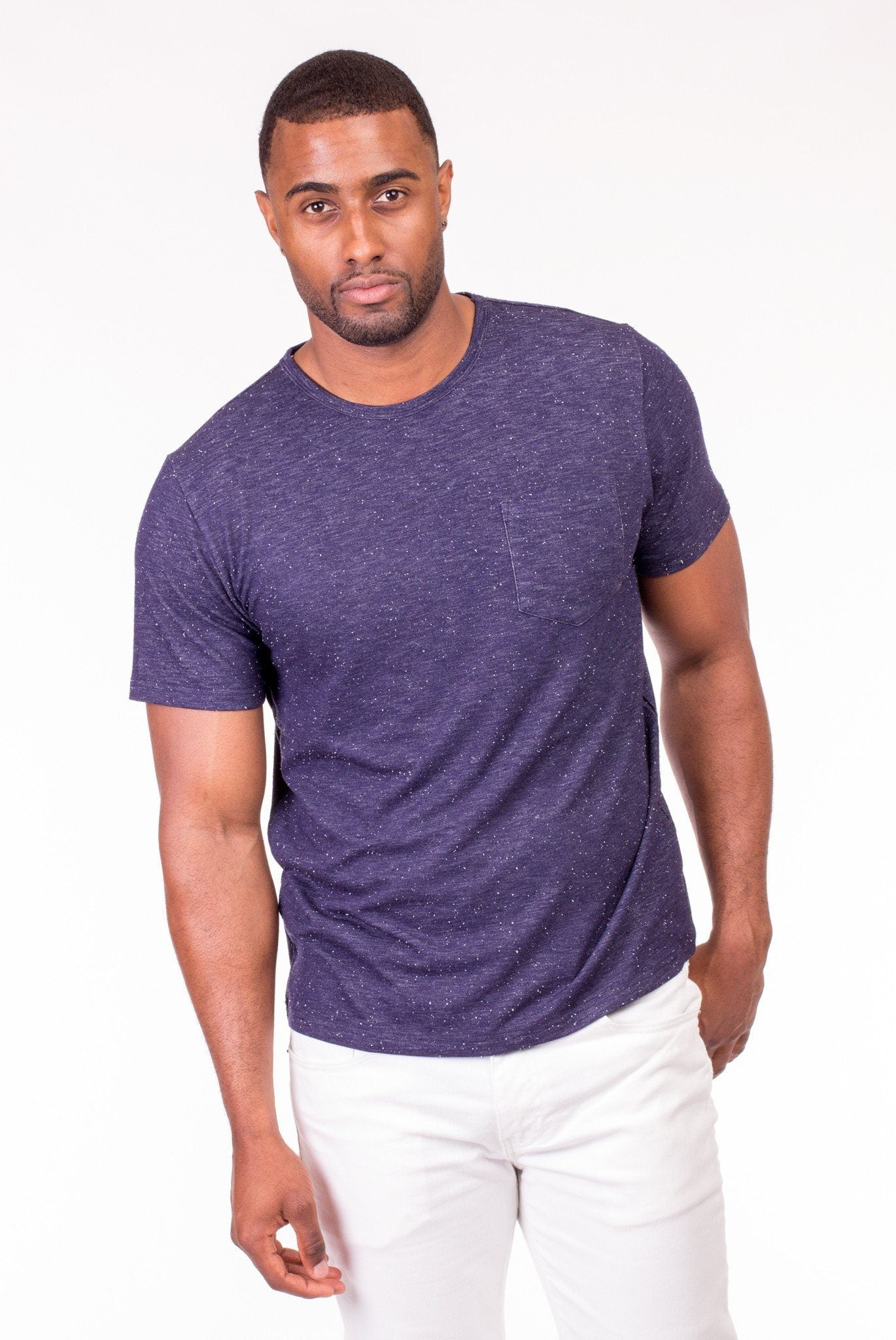 NAVY JACQUARD CREWNECK SHIRT | Poor Little Rich Boy Clothing