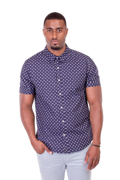 BRANDON NAVY FLORAL SHIRT | Poor Little Rich Boy Clothing