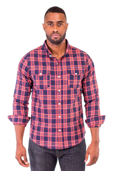 CHARLIE RED/BLUE PLAID SHIRT | Poor Little Rich Boy Clothing