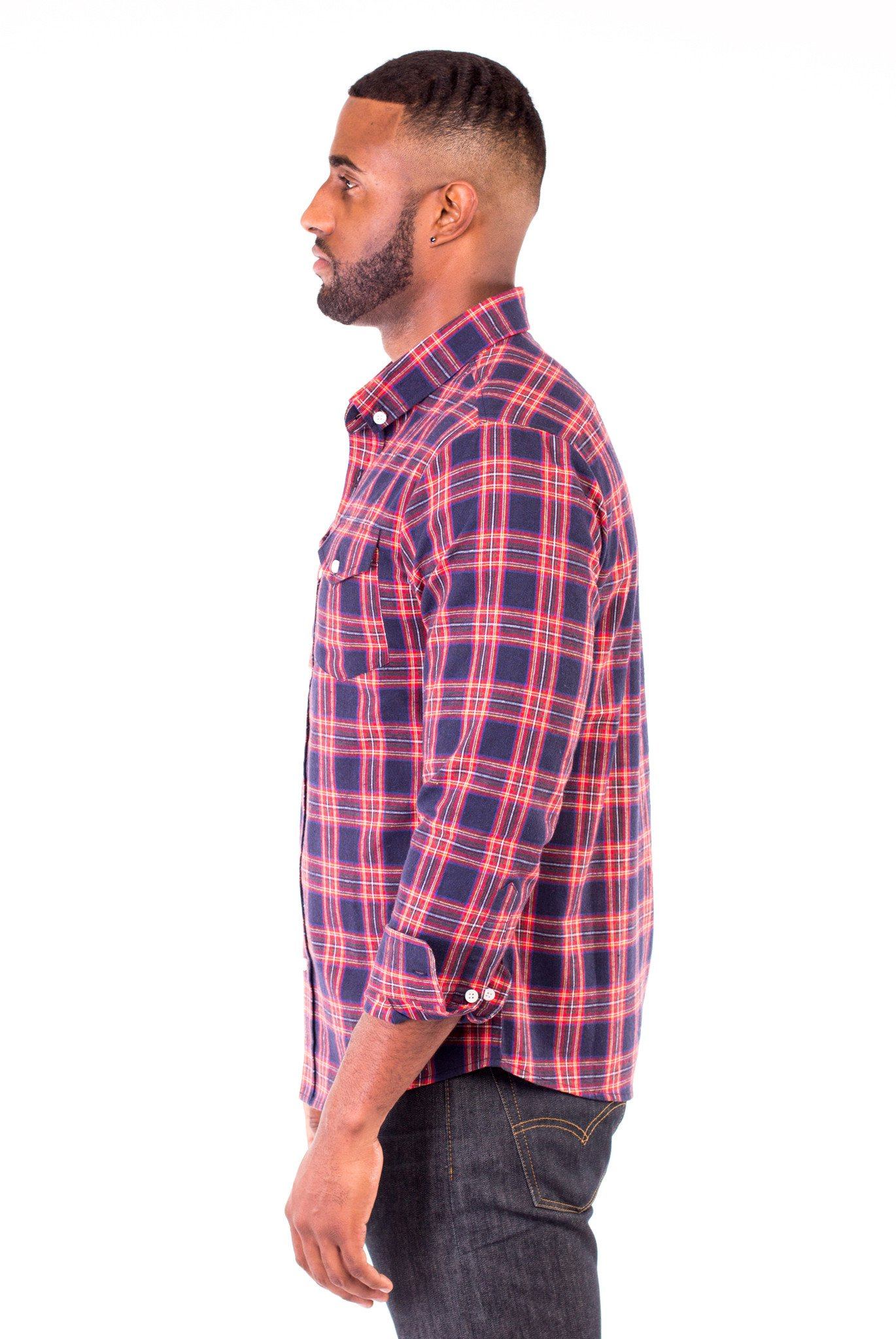 CHARLIE RED/BLUE PLAID SHIRT | Poor Little Rich Boy Clothing