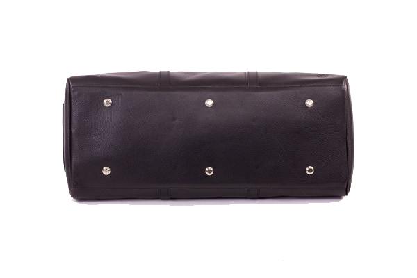 ONE NIGHTER BLACK LEATHER DUFFLE BAG | Poor Little Rich Boy Clothing
