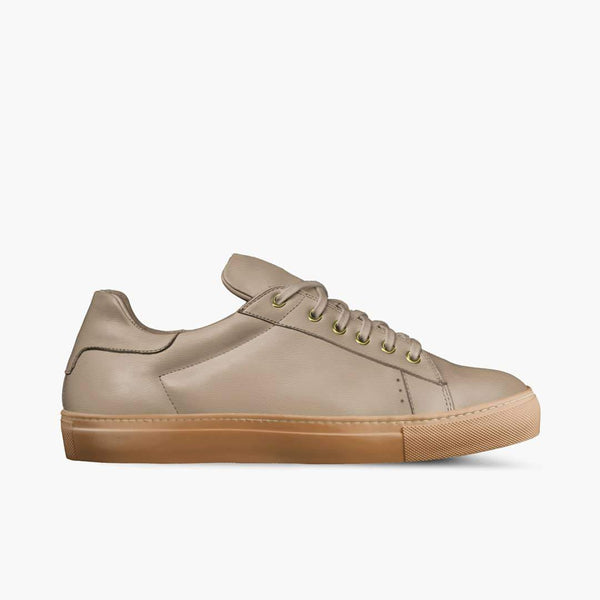 LORENZO LEATHER/GUM SOLE SNEAKERS IN BERKELEY BEIGE | Poor Little Rich Boy Clothing