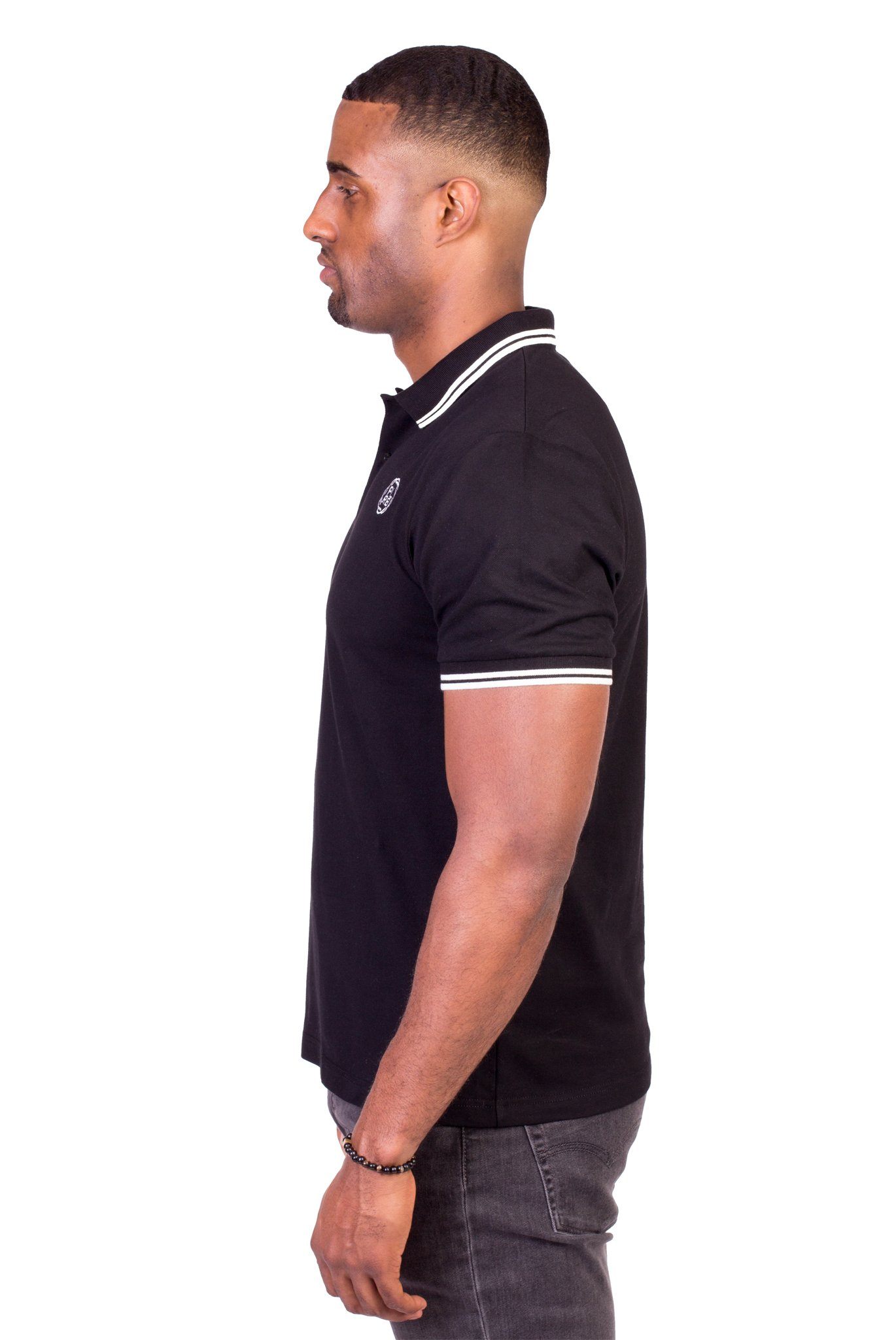 BELVEDERE POLO SHIRT IN BLACK | Poor Little Rich Boy Clothing