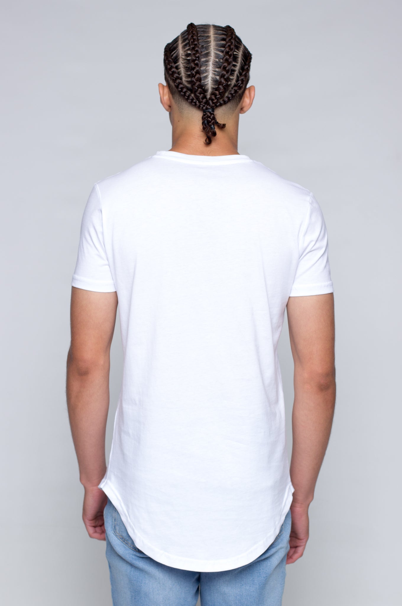 Scallop-Cut T-Shirt in White | Poor Little Rich Boy Clothing
