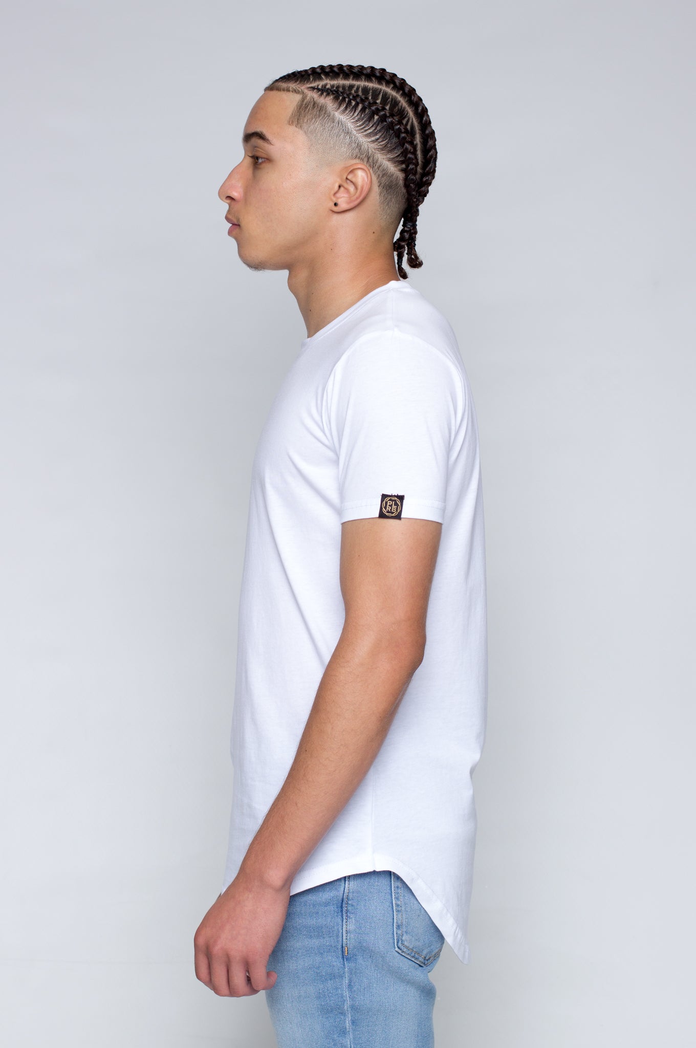 Scallop-Cut T-Shirt in White | Poor Little Rich Boy Clothing