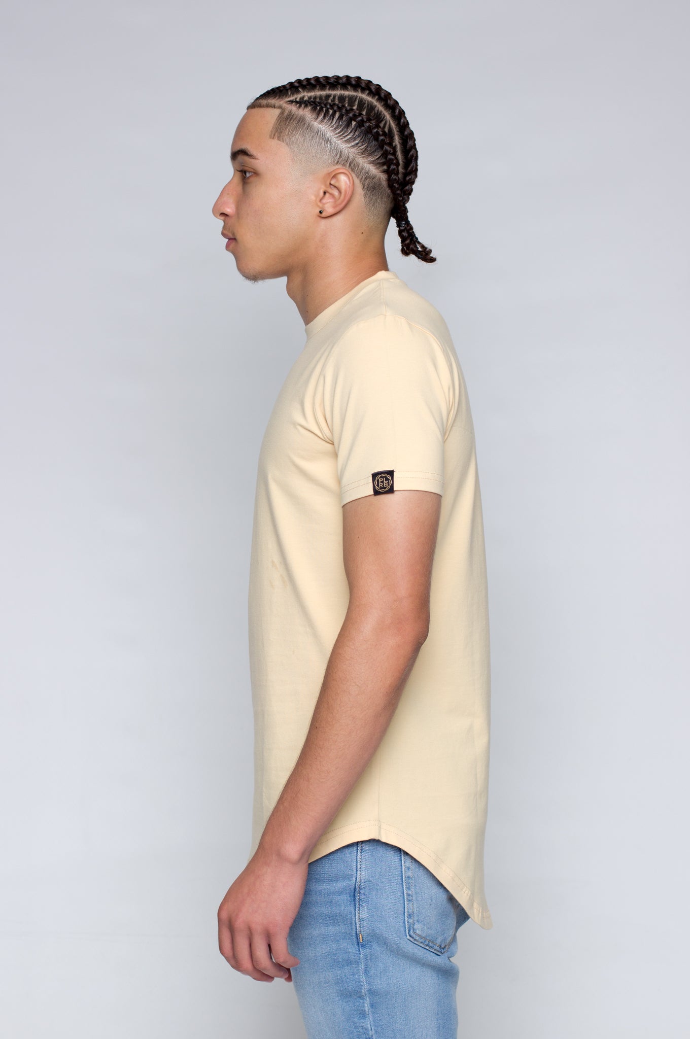 Scallop-Cut T-Shirt in Butterscotch | Poor Little Rich Boy Clothing