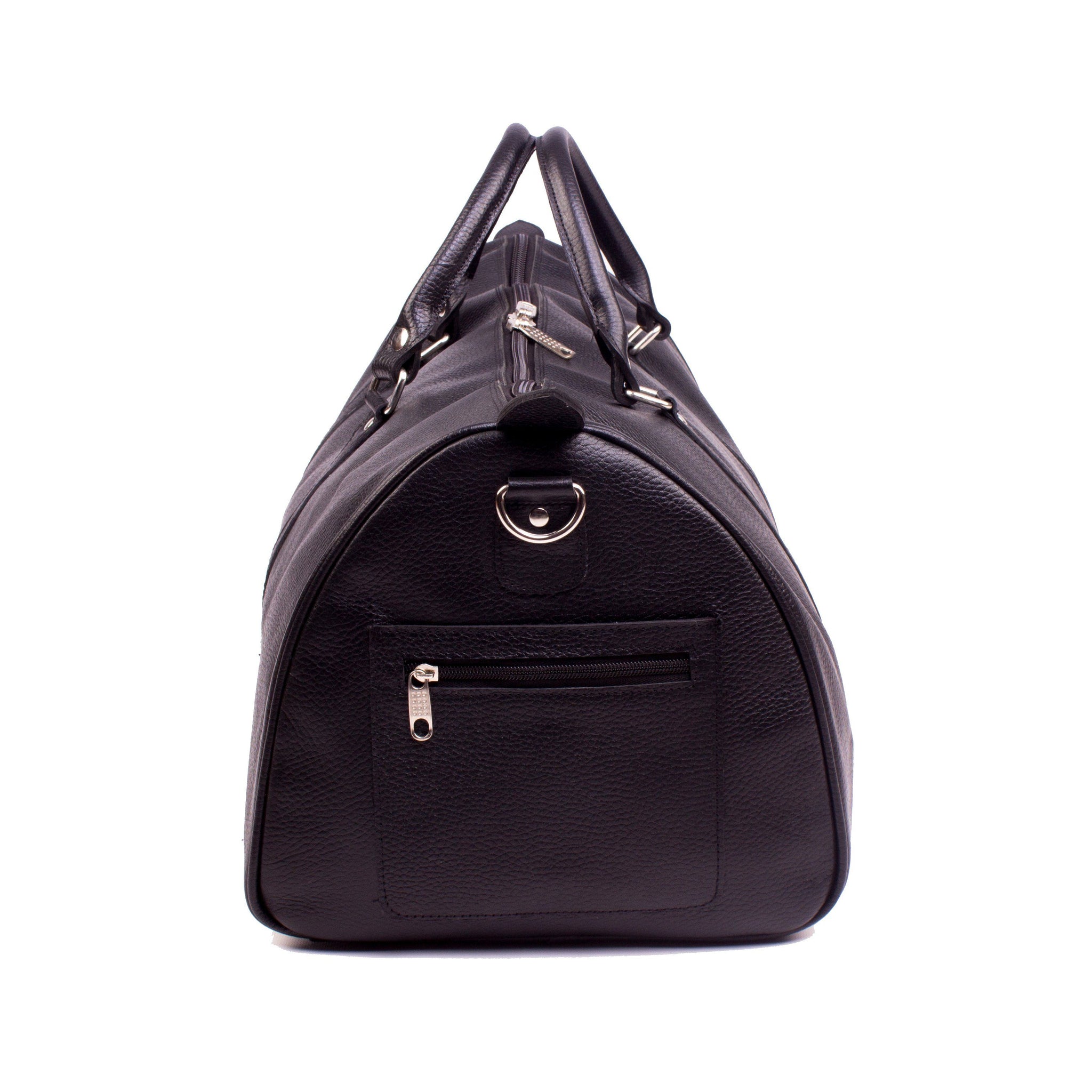 ONE NIGHTER BLACK LEATHER DUFFLE BAG | Poor Little Rich Boy Clothing