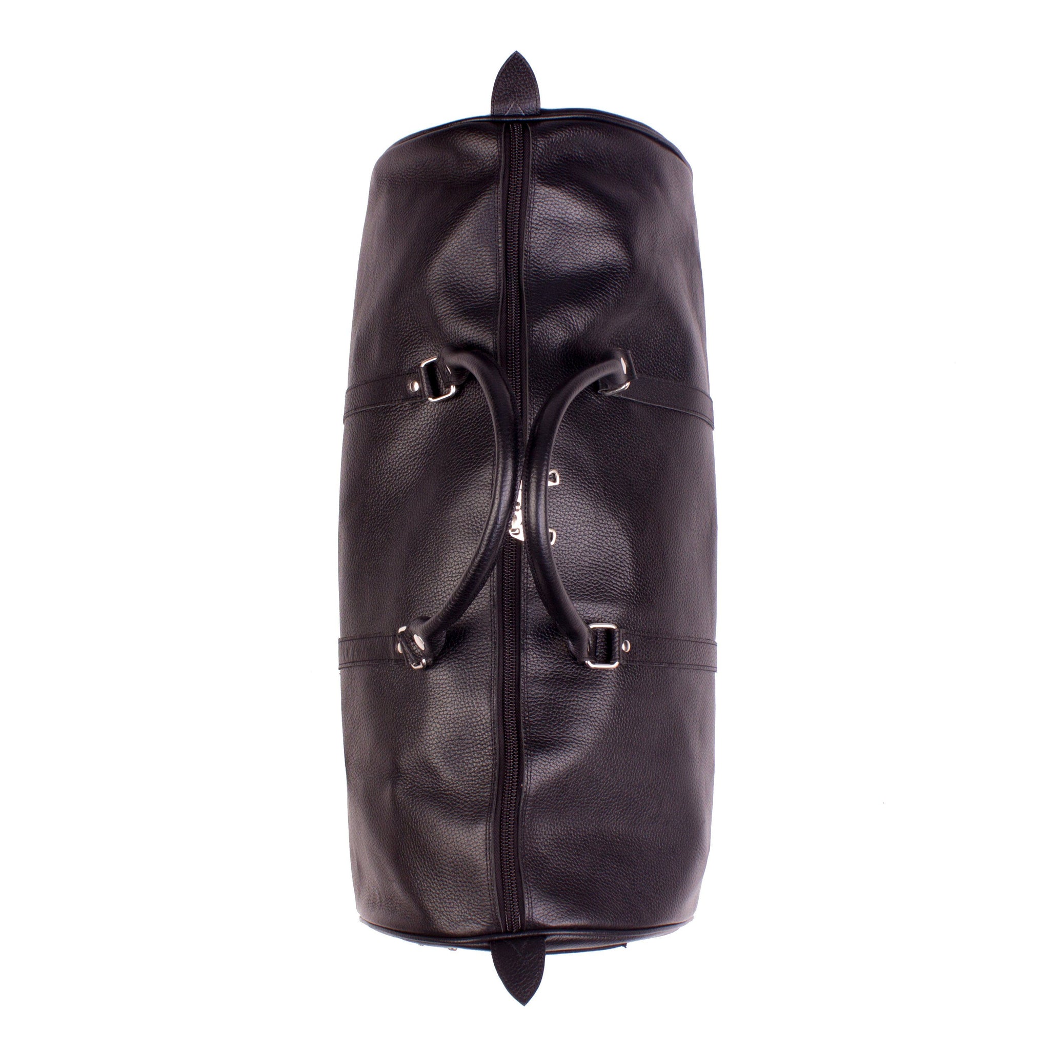 ONE NIGHTER BLACK LEATHER DUFFLE BAG | Poor Little Rich Boy Clothing
