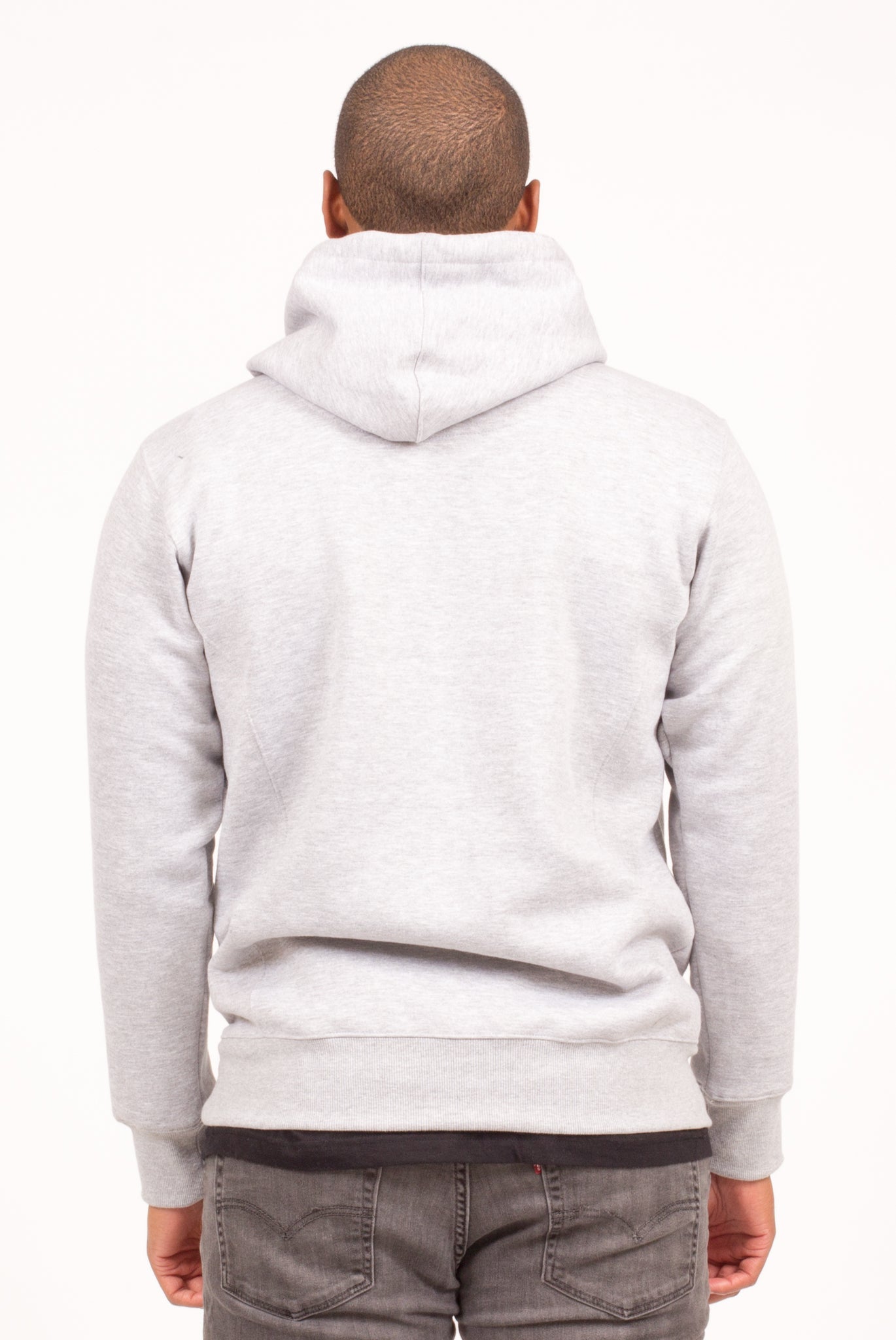 STORM FLAP HOODIE IN HEATHER GREY OR BLACK | Poor Little Rich Boy Clothing