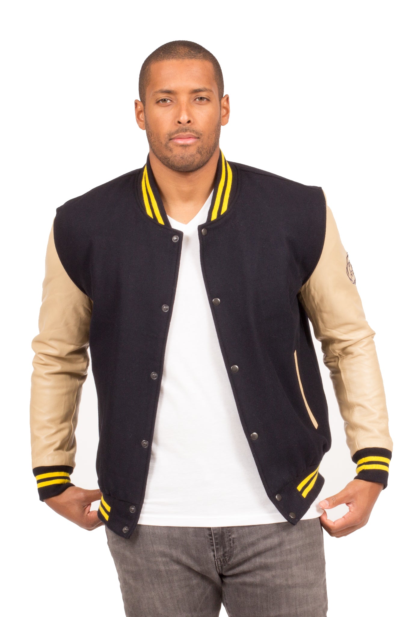 ALL CITY VARSITY JACKET IN NAVY BLUE | Poor Little Rich Boy Clothing