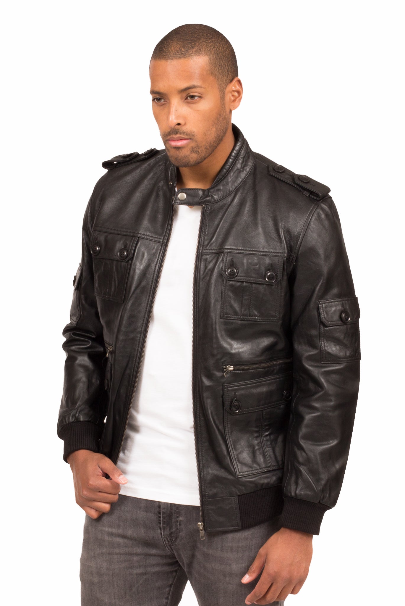 VIPER LAMBSKIN LEATHER JACKET IN BLACK | Poor Little Rich Boy Clothing