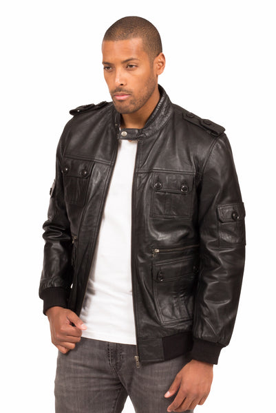 VIPER LAMBSKIN LEATHER JACKET IN BLACK | Poor Little Rich Boy Clothing