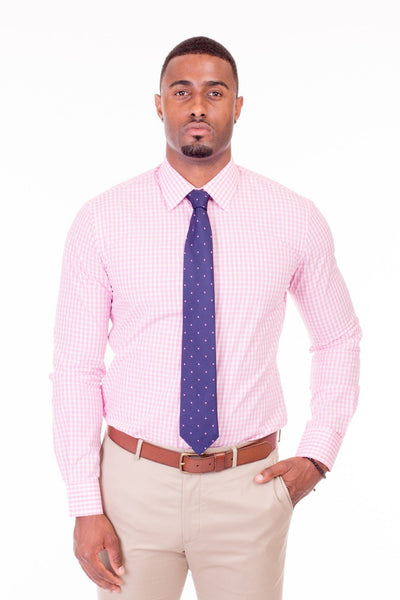 PINK AND WHITE GINGHAM DRESS SHIRT | Poor Little Rich Boy Clothing
