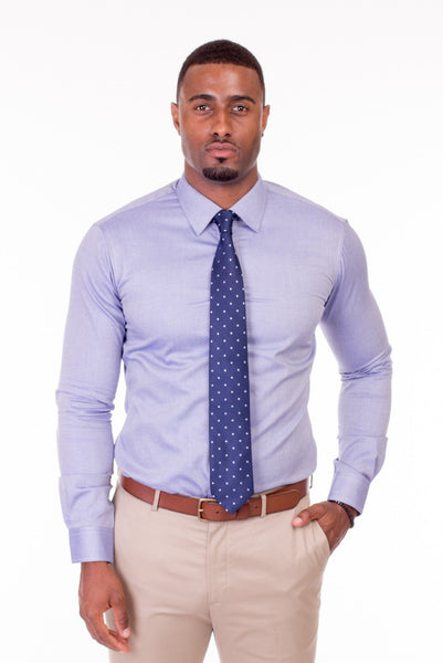 SLICK BLUE DRESS SHIRT | Poor Little Rich Boy Clothing