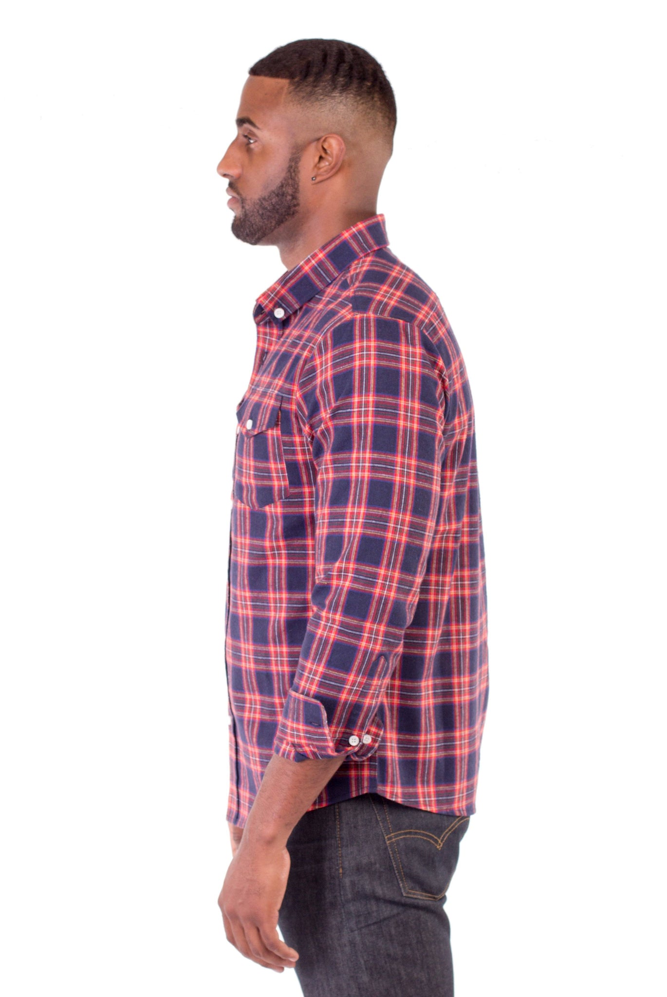 CHARLIE RED/BLUE PLAID SHIRT | Poor Little Rich Boy Clothing
