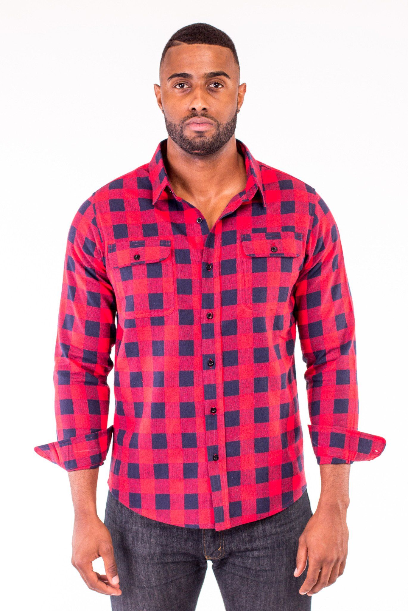 TOMMY RED/BLUE BUFFALO PLAID SHIRT | Poor Little Rich Boy Clothing