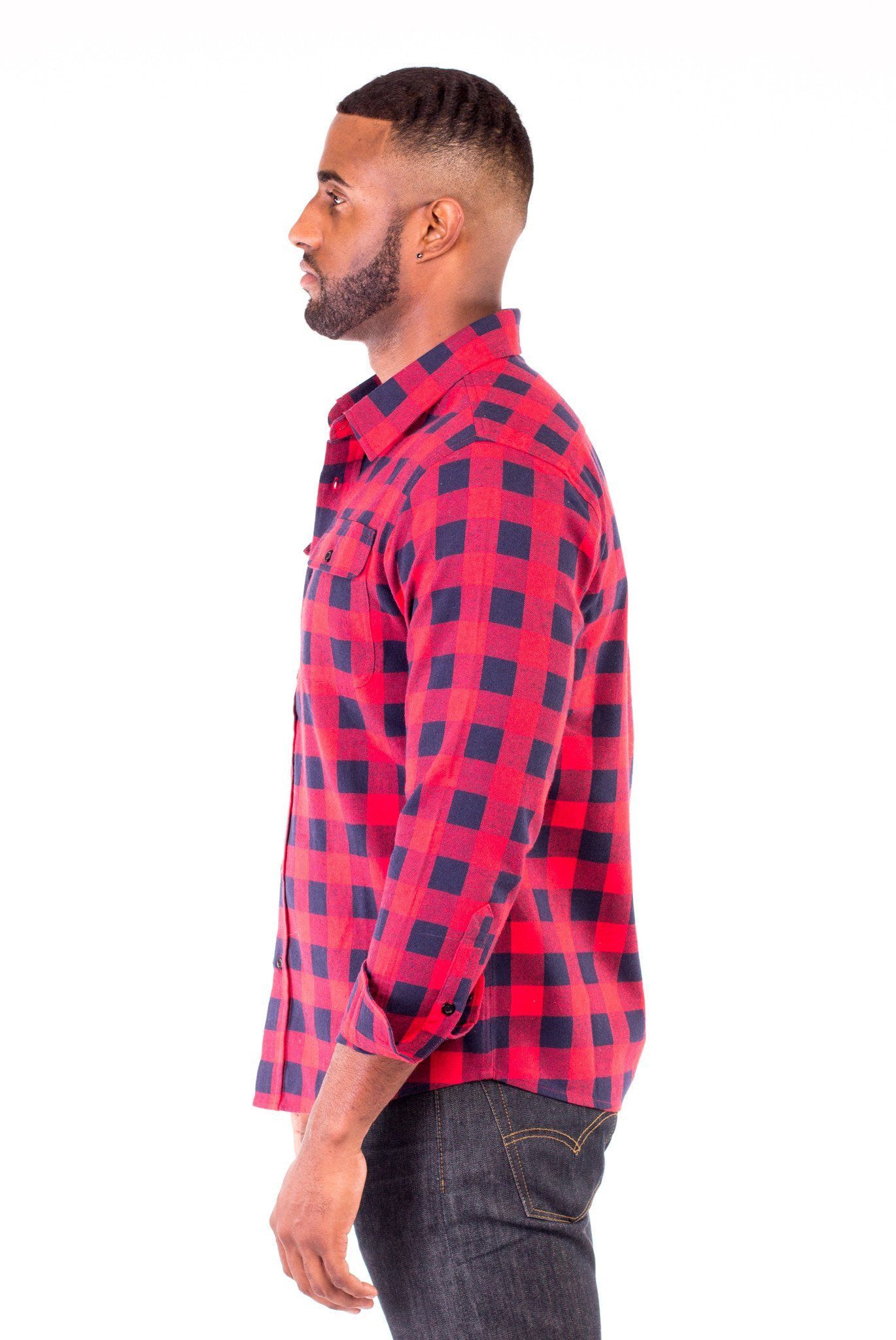 TOMMY RED/BLUE BUFFALO PLAID SHIRT | Poor Little Rich Boy Clothing