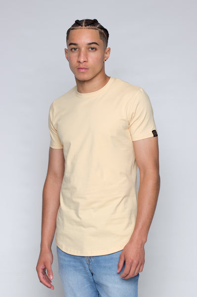Scallop-Cut T-Shirt in Butterscotch | Poor Little Rich Boy Clothing
