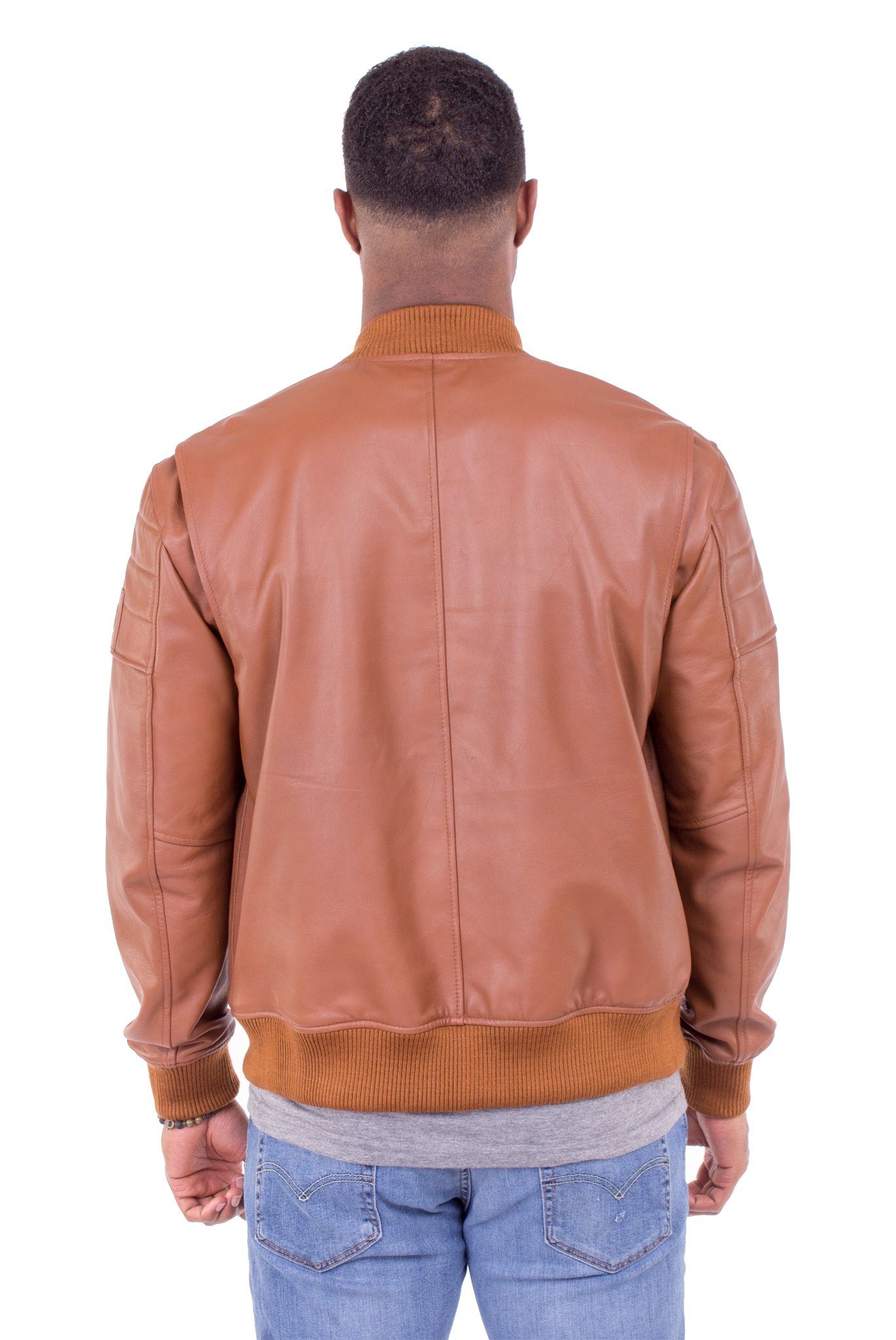 LAMBSKIN LEATHER RACER JACKET IN SALTED CARAMEL | Poor Little Rich Boy Clothing