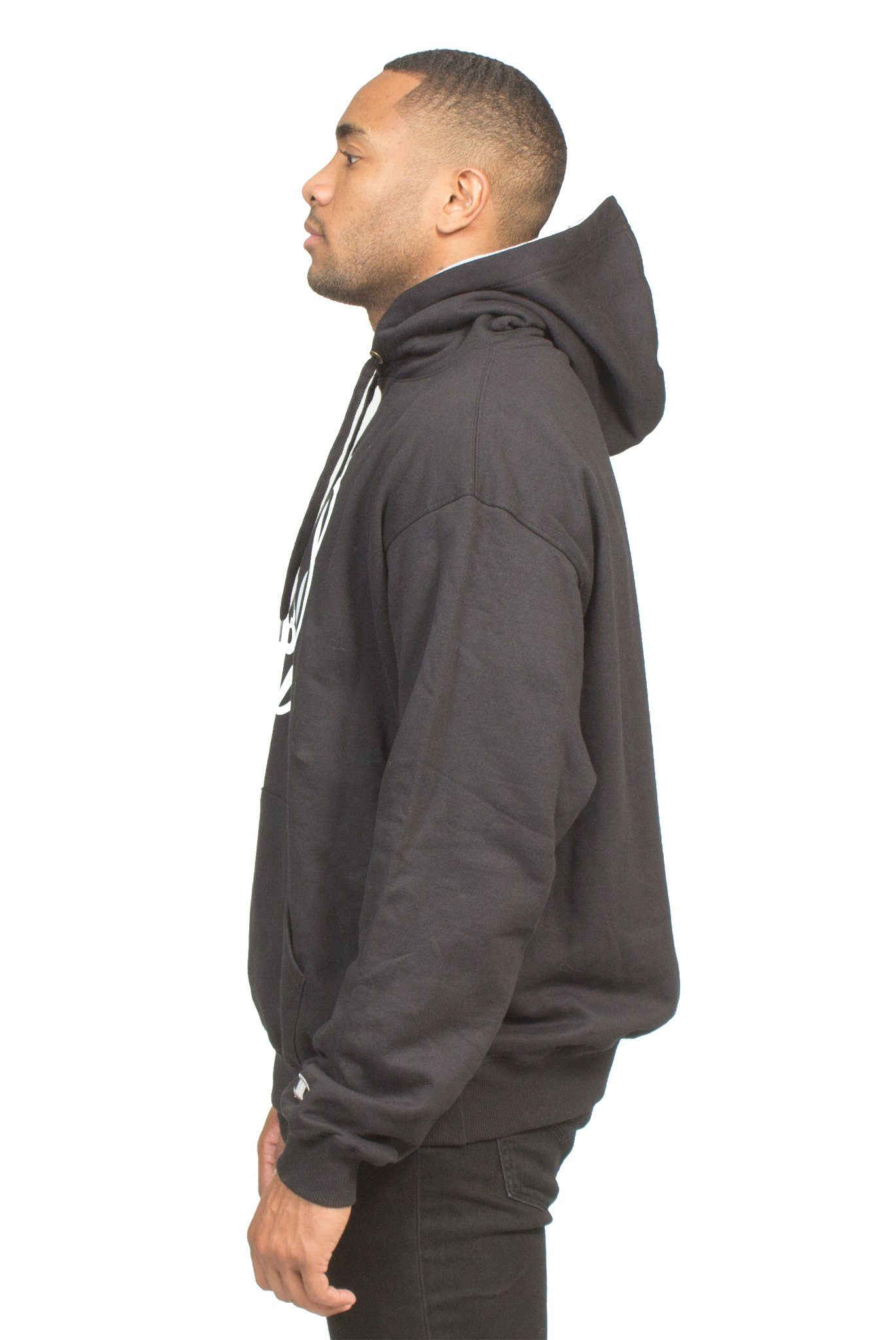 CHAMPION BIG FACE PLRB OVERSIZED HOODIE IN BLACK | Poor Little Rich Boy Clothing