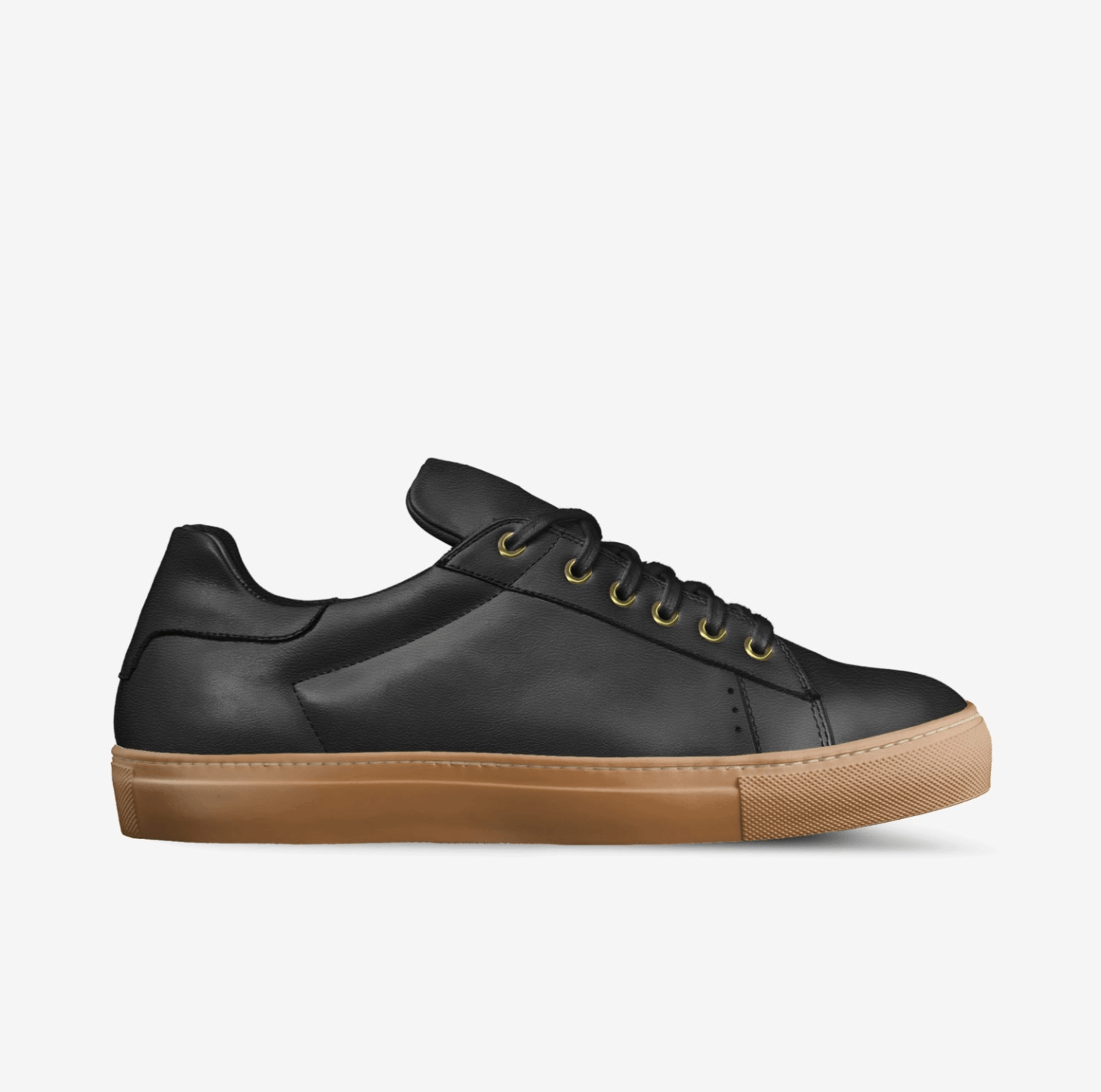 Elastic Slip On Sneaker In Black Leather – Ace Marks